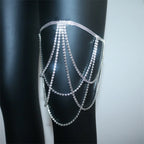 Rhinestone thigh chain - women's leg jewelry