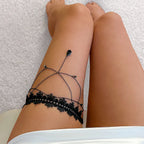 Black Thigh Chain - Body Thigh Jewelry for Women Leg