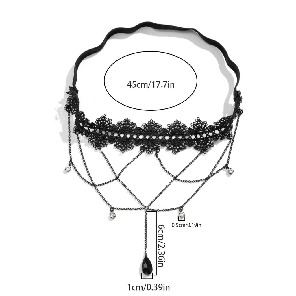 Black Thigh Chain - Body Thigh Jewelry for Women Leg