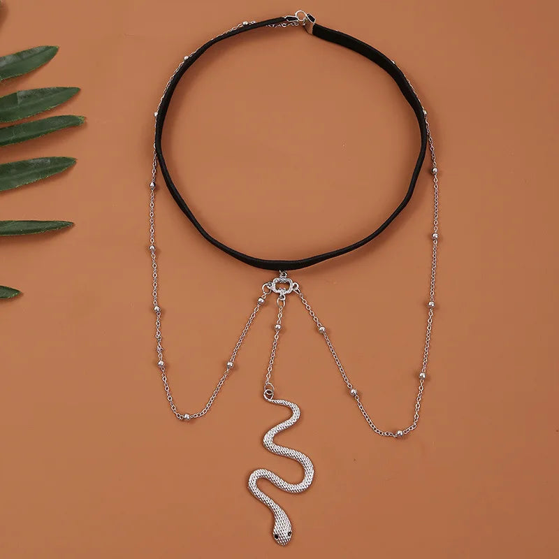 Cadena de Muslo Serpiente Pierna - Joya de Muslo Cuerpo Muslo Mujer plata