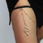 Cadena de Muslo Serpiente Pierna - Joya de Muslo Cuerpo Muslo Mujer oro