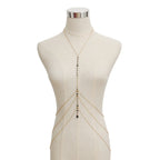 Cadena de Escote para Mujer Collar Negro oro