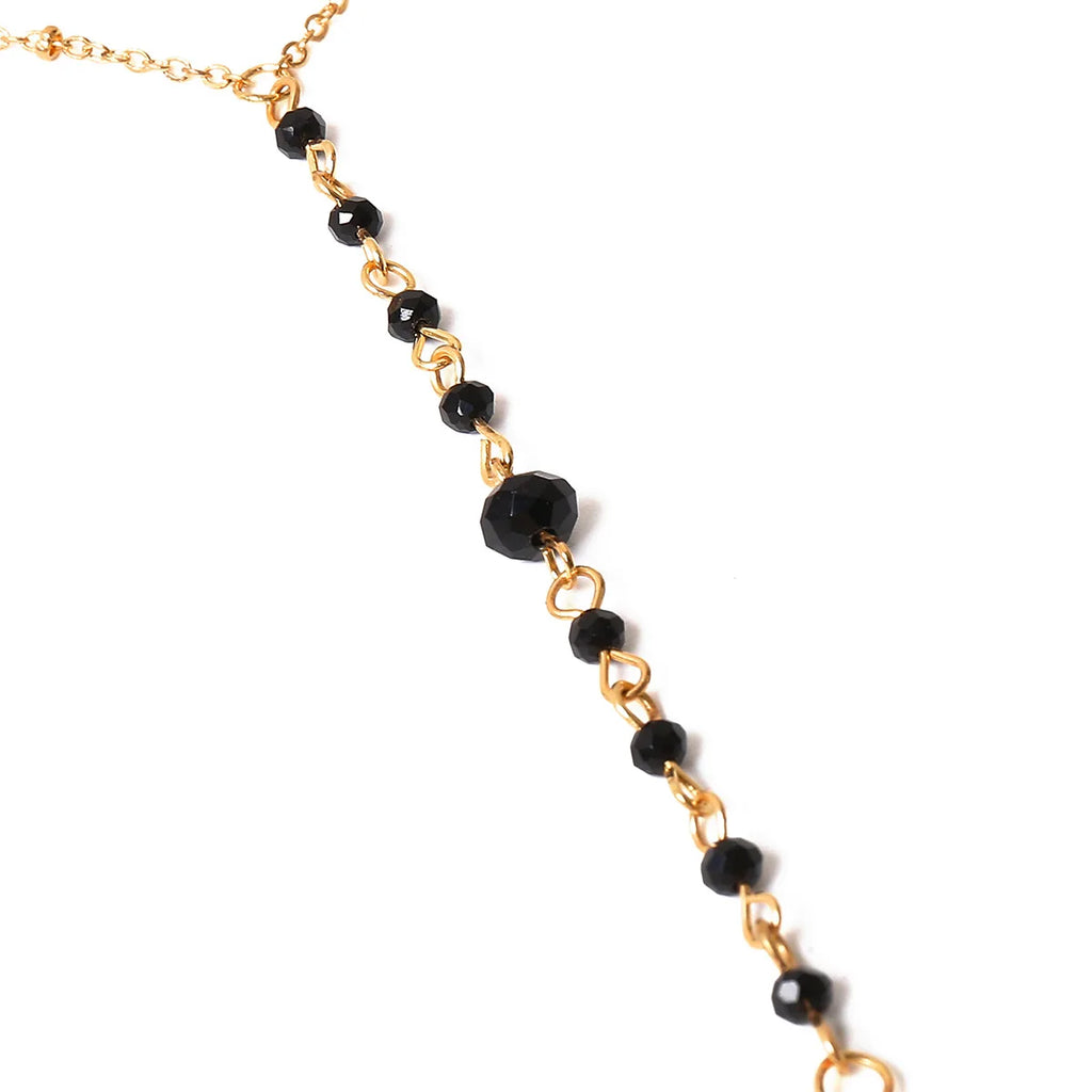 Cadena de Escote para Mujer Collar Negro oro