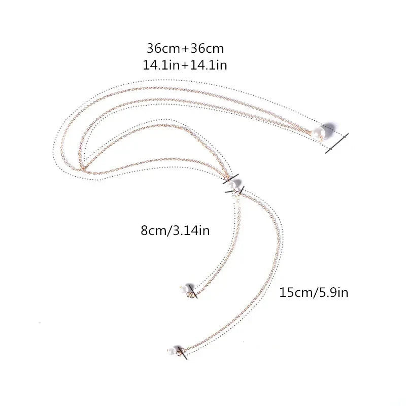 Cadena para la Espalda Collar Adorno Dorsal Mujer Perlas