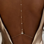 Cadena de Espalda Mujer Collar Adorno Dorsal plata