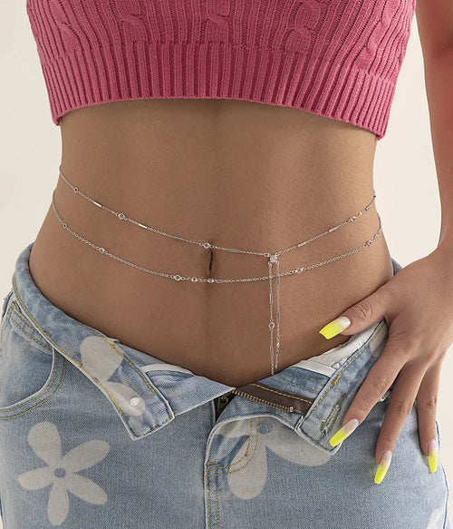 Women's Hip Chain - Silver Belly Ornament and Waist Jewelry