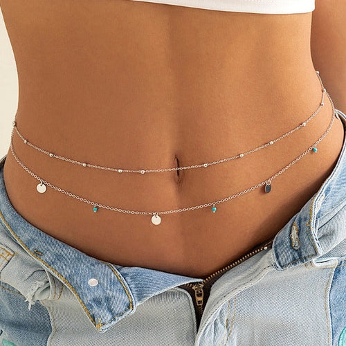 Silver Pearl Belly Chain for Women