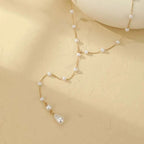 Chaîne dorsale pour femme - Collier de dos avec perles