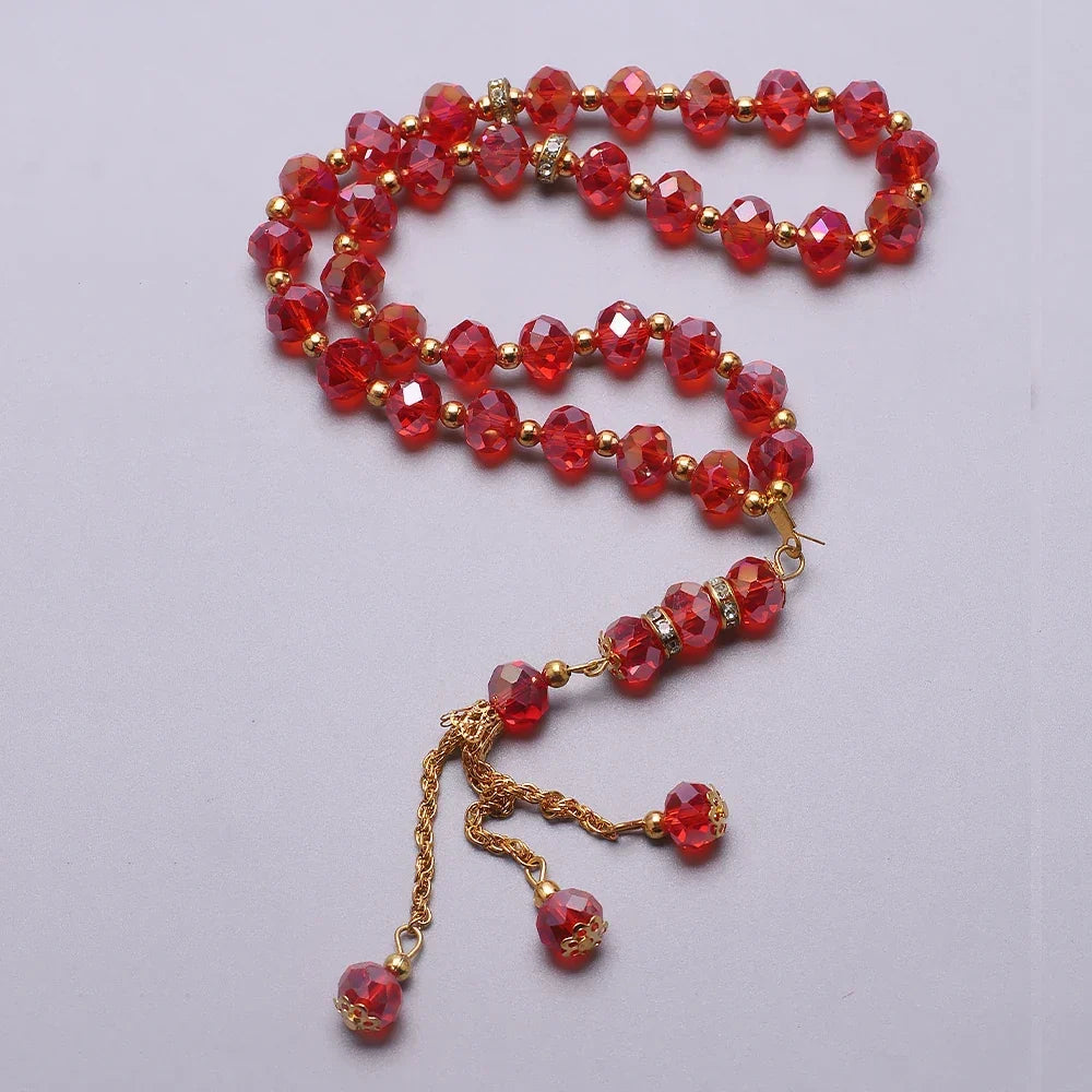Chapelet musulman élégant - Tasbih islamique 33 perles  rouge