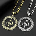 Collar de eslabones anchos con colgante Allah símbolo musulmán 