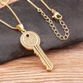 Collier ajustable avec pendentif clef 
