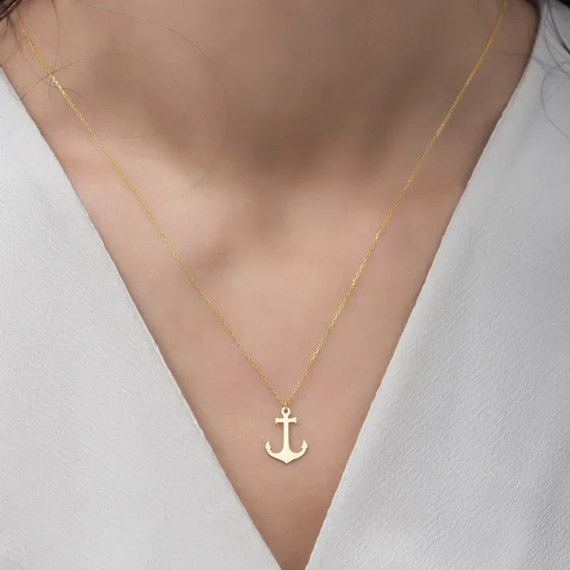 Collar de ancla para mujer 