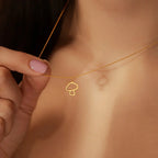 Collier avec Fin Pendentif Champignon or