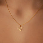 Collier avec Fin Pendentif Champignon or rose