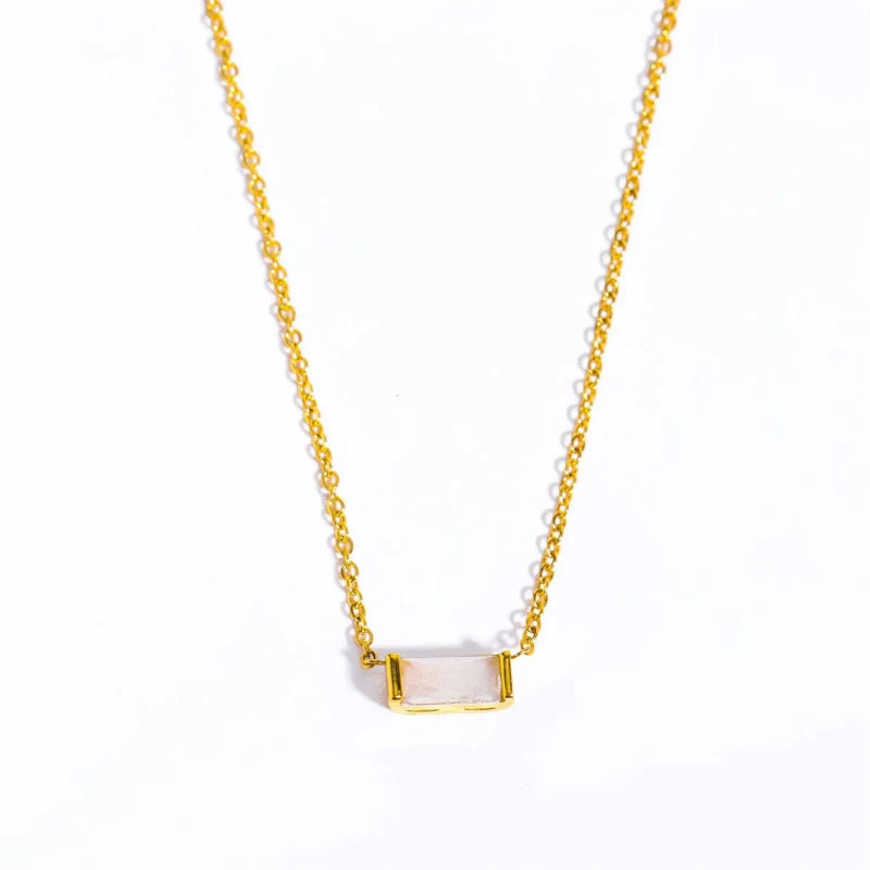 Collar con Colgante Fino Piedra de Nacimiento de Color