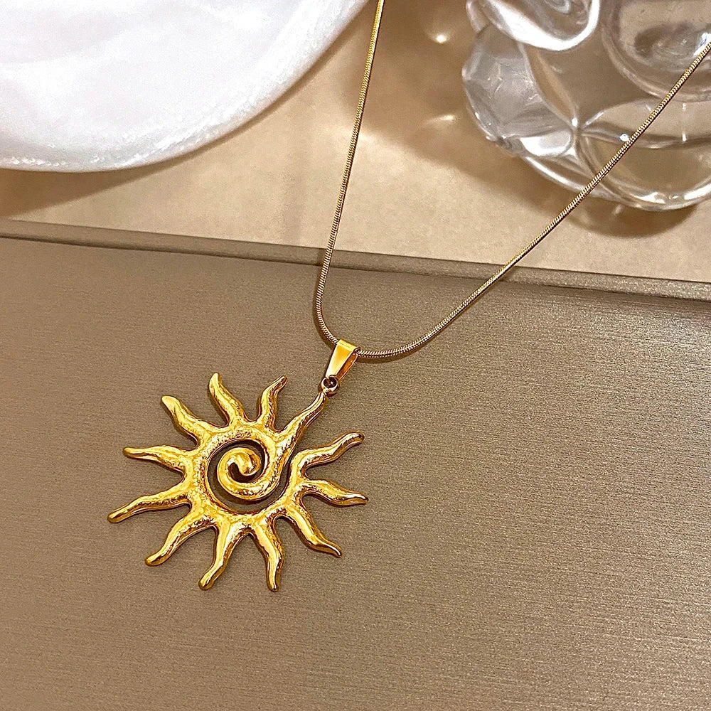 Necklace with Large Sun Pendant
