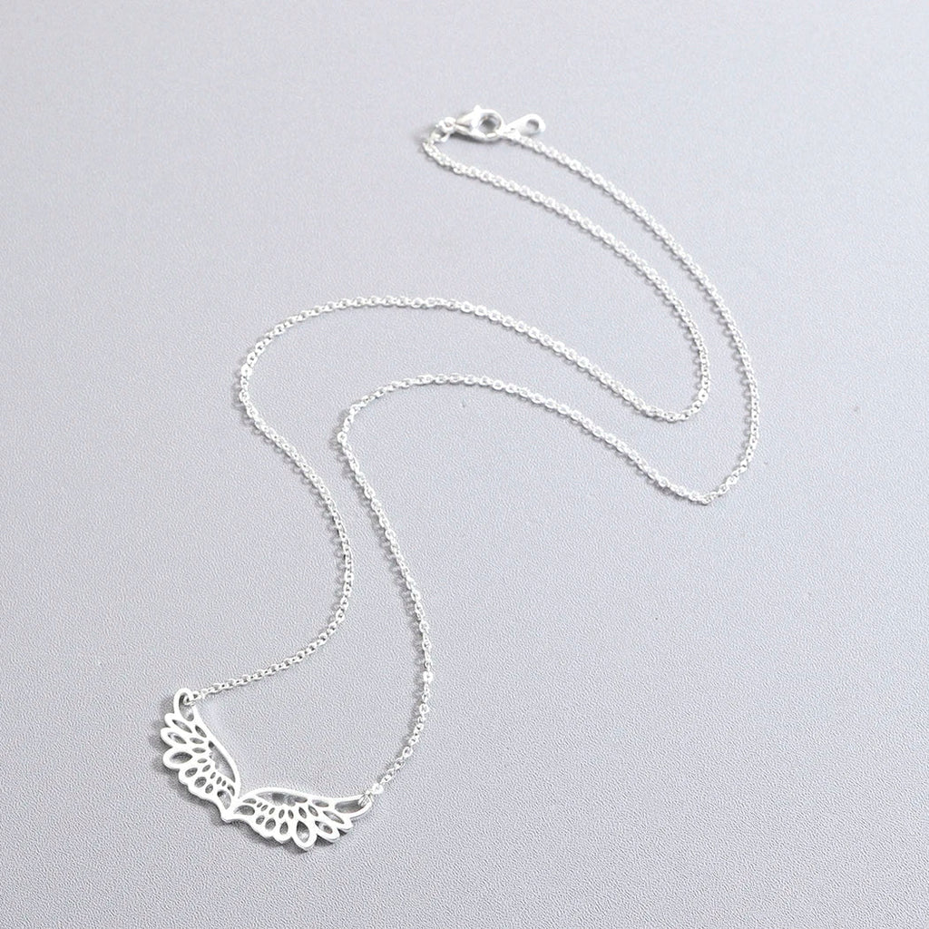 Necklace with a large angel wings pendant