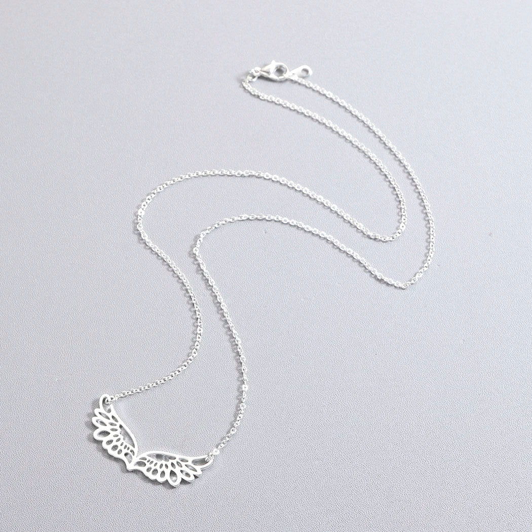 Necklace with a large angel wings pendant