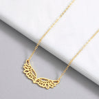 Necklace with a large angel wings pendant