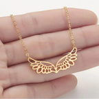 Necklace with a large angel wings pendant