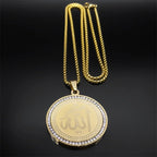 Collier avec pendentif amulette Allah arabe islam musulman or