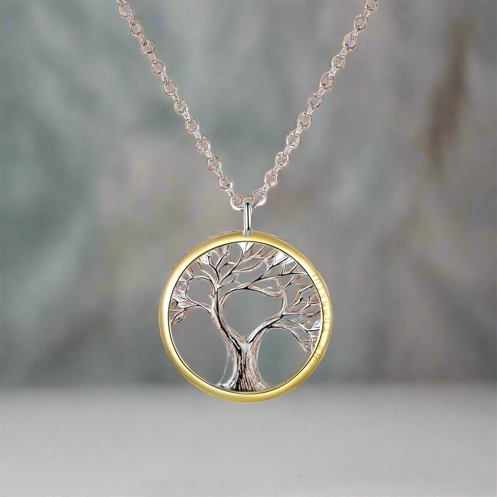 Tree of Life Pendant Necklace for Women with Zircon