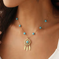 Collier avec pendentif Attrape-Rêve et Perles Turquoises