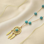 Collier avec pendentif Attrape-Rêve et Perles Turquoises