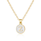 Collar con colgante blanco inicial - letra 