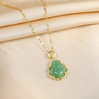 Collier avec Pendentif Bouddha vert