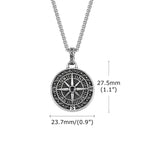 Collier avec Pendentif Boussole Nautique Rose des Vents