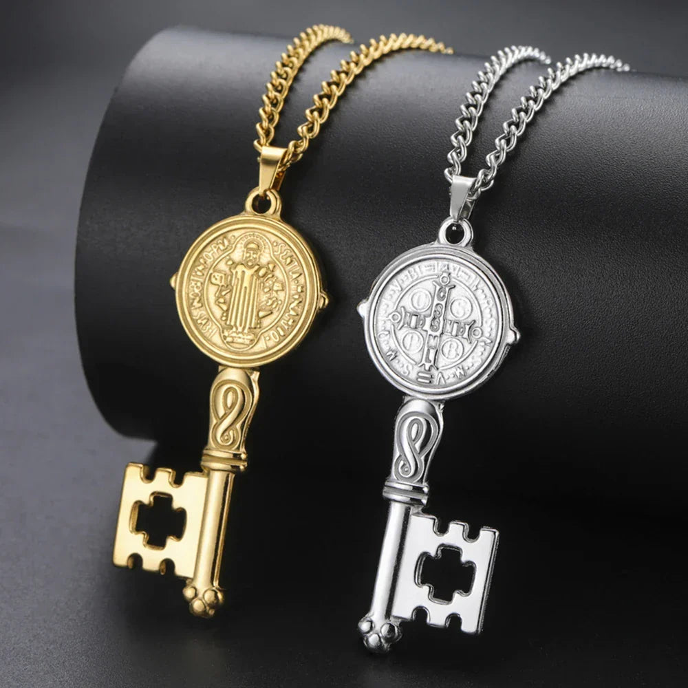 Necklace with Catholic key pendant