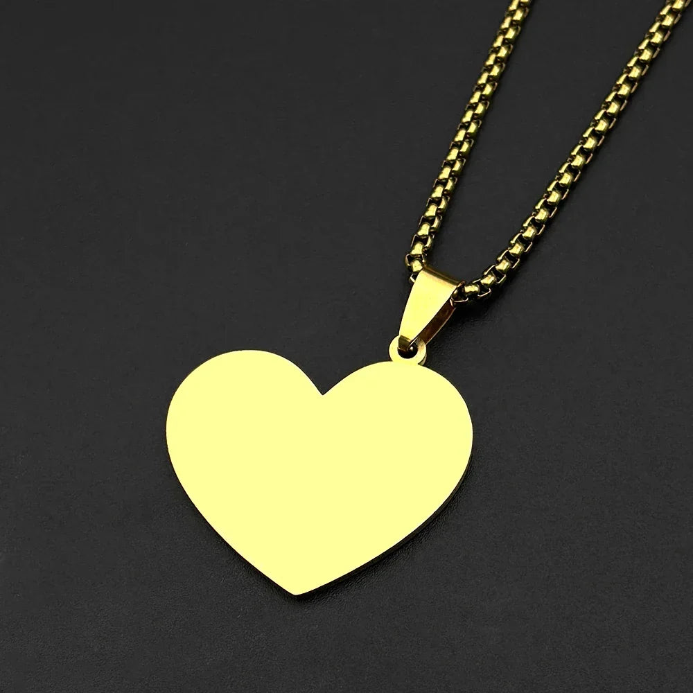 Collier avec pendentif coeur Allah et Mahomet arabe islam musulman 