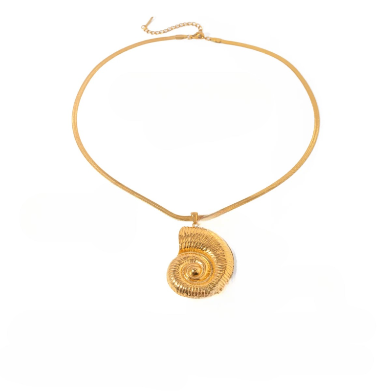 Necklace with Spiral Shell Pendant