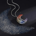 Collar con Colgante de Media Luna 7 Chakras