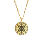 Collier avec Pendentif Cube Métatron or