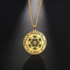 Collier avec Pendentif Cube Métatron or