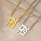 Collier avec pendentif de bénédiction et symbole hébraïque Yeshoua juif or