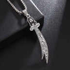 Collier avec pendentif de l'Imam Ali Zulfiqar arabe islam musulman argent