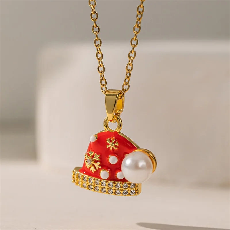 Collier avec Pendentif de Noël bonnet
