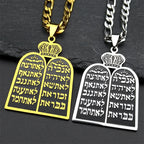 Collar con colgante de oraciones judías los 10 mandamientos de la Torá 