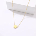 Collier avec Pendentif en Feuille de Trèfle Porte Bonheur or