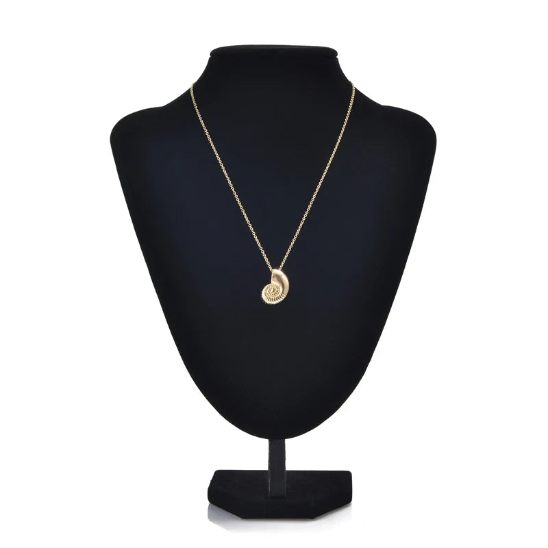 Necklace with Snail Shell Pendant for Men gold