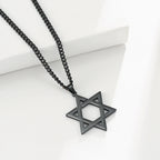 Collier avec Pendentif Etoile de David noir
