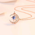 Necklace with Moonstone and Zircon Star Pendant for Women gold