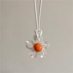 Collar con Colgante de Flor Colorida blanco