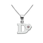 Collier avec pendentif initiale et fleur d