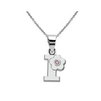 Necklace with flower pendant and initial letter