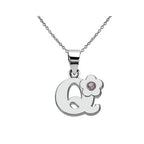 Collier avec pendentif initiale et fleur q