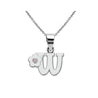 Collier avec pendentif initiale et fleur w